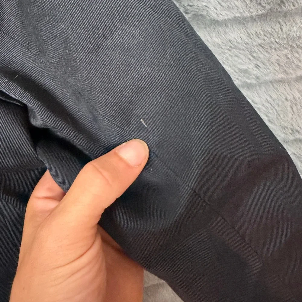 J.Crew Pea Coat Jacket Women 8T Black Double Breasted Ruffle Pocket Cotton Tall - Picture 8 of 9